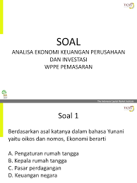 Blog ini adalah dedikasi nya untuk profesi pasar modal indonesia. Soal Wppe Pemasaran Aekpi