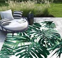 Amazon.com: Contemporary Tropical Palm Leaf Pattern Indoor ...
