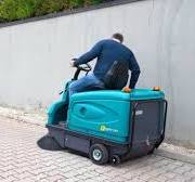Rider 1201 compact ride-on sweeper for narrow areas- Eureka