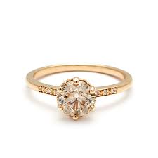 Hazeline Solitaire Ring Champagne Diamond Champagne Diamond Rings Trending Engagement Rings Champagne Diamond