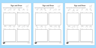 • the images are designed for international paper . British Sign Language Alphabet Sign And Draw Worksheet Sign