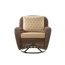 Hampton Bay Beacon Park Brown Wicker Outdoor Patio Swivel Lounge Chair With Standard Toffee In 2020 Patio Lounge Chairs Patio Furniture Collection Lounge Chair Outdoor