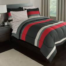Black And Gray Bed In A Bag Twin Orrville Reversible Bed In A Bag Set Comforter Sets Complete Bedding Set Striped Bedding