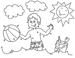 Cut and paste the beach words coloring page. A Boy Playing With His Beach Ball Coloring Page Download Print Online Coloring Pages For Free Color Nimbus