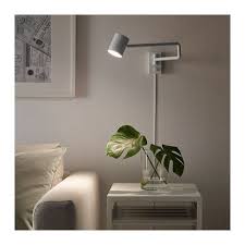 Nymane Wall Lamp With Swing Arm Led Bulb White Ikea Wall Lamp Ikea Wall Wall Lamps Living Room