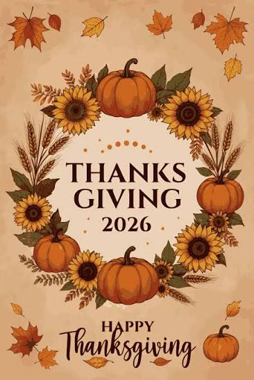 Happy Thanksgiving 2026 - Openclipart