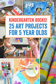 Birthday Party Craft Ideas For 4 Year Olds Kindergarten Rocks 25 Art Projects For 5 Year Olds Meri Cherry Kindergarten Art Projects Homeschool Art Kindergarten Art Lessons