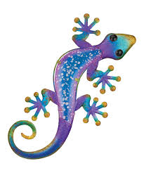 Blue Purple Watercolor Gecko Wall Art Gecko Wall Art Metal Gecko Wall Art Outdoor Wall Art