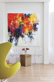 Modern Neutral Living Room With Bold Oil Painting Abstrakte Malerei Abstrakte Kunst Malerei Abstrakte Kunst