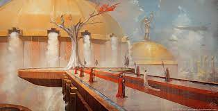 Water Palace Conceptual Painting Fantasy Art Landscapes Concept Architecture