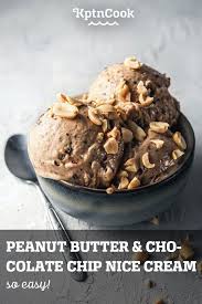 Peanut Butter Chocolate Chip Nice Cream Recipe Nice Cream Recipe Healthy Nice Cream Peanut Butter Chocolate Chip