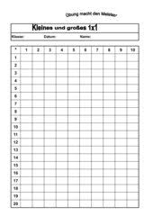 Hinterlegen sie tabellen farblich, damit sie wissen, wo sie anfangen und aufhören. 1x1 Tabelle 4teachers De