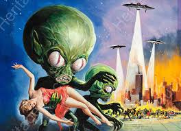 Invasion of the saucer men year: Original Artwork For Invasion Of The Saucer Men Movie Poster Sells For 107 550 Boing Boing
