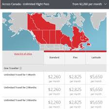 طيران كندا تقدم تذكرة جديدة للقيام برحلات غير محدودة مقابل سعر ثابت