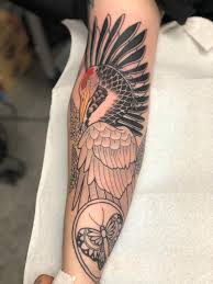 Crane Neotraditional Style In Progress Colour Work Still To Do By Markprata At Toronto Ink In Scarborough Ontario Sleeve Tattoos Tattoos Prison Tattoos