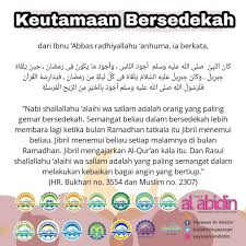 Salah satu ibadah yang mendapatkan pahala berlipat ketika bulan ramadhan adalah bersedekah. Bersedekah
