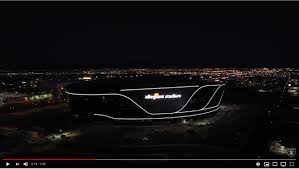 Las vegas raiders stadium address 3333 al davis way, las vegas, nv 89118. Video Allegiant Stadium Lights Up Las Vegas Skyline Las Vegas Raiders Sports Venue Business Svb