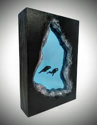 Two Divers Resin And Wood Sculpture Resin Art Resin Diy Resin Sculpture