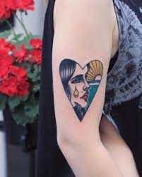 Crying face fish art tattoos for guys tattoo ideas mary christian tattoos for men christians. Crying Woman Tattoo Tattoogrid Net