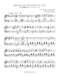 Joe Hisaishi Merry Go Round Of Life Piano Sheet Music Merry Go Round Of Life Piano Solo Piano Sheet Music Anime Sheet Music Violin Sheet Music