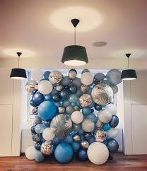 Birthday Decoration At Home Wall For Boy Elari Events On Instagram Hues Of Blues At Our Balloon Wall For The Persianwomenintech Event Linkedin More Fro Balloon Wall Wall Backdrops Baloon Wall