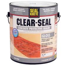 Seal Krete Clear Seal 1 Gal Gloss Clear Low Voc Water Based Interior Exterior Concrete Protective Sealer 607001 Garage Floor Epoxy Epoxy Floor Concrete Sealer