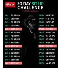30 Day Sit Up Challenge Sit Up Challenge Sit Up 30 Day Workout Challenge