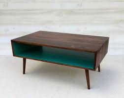 Coffee Table Handmade Mid Century Modern Coffee Table In Teal And Chocolate Brown Mid Century Modern Coffee Table Mid Century Coffee Table Teal Coffee Tables