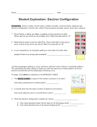 Learn vocabulary, terms and more with flashcards, games and other study tools. Student Exploration Electron Configuration