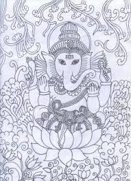 Black And White Mural Painting Outline Ganesha Mural Pencil Sketch Kerala Mural Painting Mural Painting Kalamkari Painting