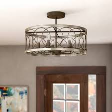 Cliffside 5 Light Candle Style Drum Chandelier Drum Chandelier Semi Flush Ceiling Lights Flush Mount Lighting