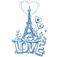 ✓ usage commercial gratis ✓ images haute qualité. Sticker Paris Tour Eiffel De L Amour Dessin 80x50 Cm Bleu Intense Amour010 Achat Vente Stickers Cdiscount