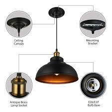 Bathroom pendant lights are an extremely important part of what makes a bathroom look so good. Industrial Pendant Light With 14 17 W Metal Shade In Black White Beautifulhalo Com