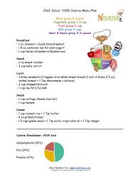 Chef Solus 2000 Calorie Menu Plan For Kids 9 Years And Older