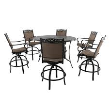 Outdoor bar table height an outdoor bar isn't just about the drinks. Royal Garden Tuscan Estate Aluminum Sling 7 Piece Outdoor Bar Height Dining Set Fca80324hs St 1 The Home Depot Dining Set Tuscan Bar Height