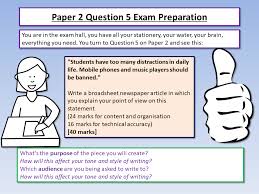 You should be spending roughly 45 minutes on it. Aqa English Language Paper 2 Exam Preparation Teaching Resources