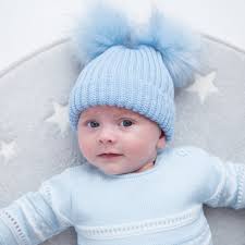 For the colder months of the year, a quality mens wool hat is not only useful but necessary. Blue Knitted Double Faux Fur Pom Pom Hat Millie Ralph