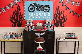 Birthday Party Ideas Photo 1 Of 36 Motorcycle Birthday Parties Motorcycle Birthday Motorcycle Party