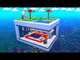 Minecraft Underwater Modern House How To Build An Underwater Modern House Tutorial Youtube In 2020 Modern House Underwater Modern