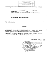 Refers to person, place, thing, quality, etc. Decret N 2019 001 Du 04 Janvier 2019 Portant Nomination D Un Premier Ministre Chef Du Gouvernement
