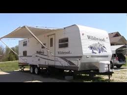 You can do this in a travel trailer toyhauler with an 8 foot garage or up to a fifth wheel toyhauler with a 24 foot garage. 2006 Forest River Wildwood Le 28bgss Bunkhouse Travel Trailer Walk Around Video Youtube