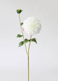 Silk artificial dahlia flower heads. Dahlia Stem In White Shop White Artificial Flowers At Afloral Com