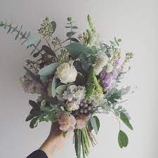 Unusual purple flowers used in wedding bouquets. Sage Muted Purple Bouquet The Most Popular Wedding Bouquets On Pinterest Photos Wedding Flowers Greenery Wedding Flowers Wedding Bouquets