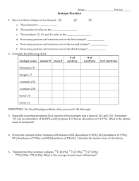 Isotope Practice Worksheet