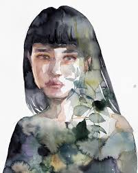 Lemon roses Watercolor and ink