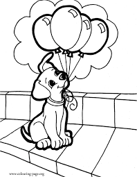 Dogs And Puppies A Cute Puppy Holding Balloons Coloring Page Puppy Coloring Pages Animal Coloring Pages Dog Coloring Page