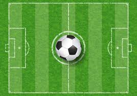 Weißer streifen auf dem grünen fußballfeld von oben gesehen. Draufsicht Realistischer Fussball Auf Fussballfeld Mit Grasbeschaffenheit Premium Vektor