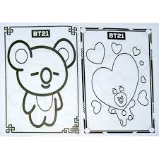 Di bumi ia pun akhirnya bertemu dengan karakter bt21 lainnya dan bersama sama meraih mimpi menjadi sosok idola yang terkenal di universtar. Buku Mewarnai Bt21 Bts Karakter Lucu Murah Shopee Indonesia