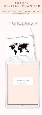 Digital Travel Planner Vacation Digital Planner Digital Trip Planner 2021 Digital Travel Journal Digital Journal With Hyperlink Tabs Digital Planner Travel Planner Planner