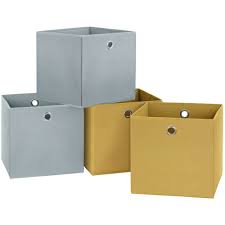 Buy Argos Home Set Of 4 Squares Plus Boxes Soft Grey Yellow Decorative Boxes And Baskets Argos Yellow Home Accessories Argos Home Yellow Storage
